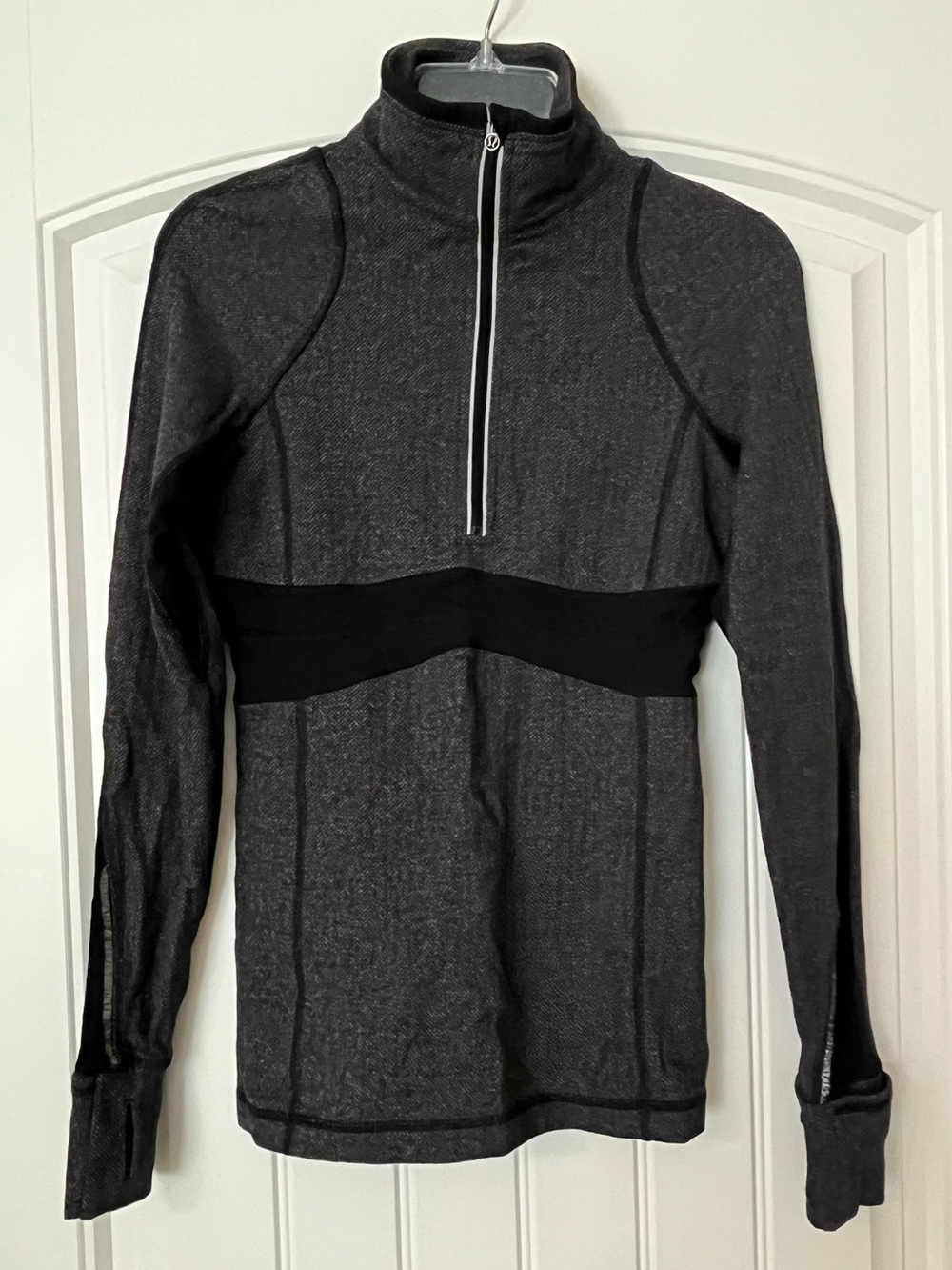Archival Lululemon Run: Full Tilt Half-Zip Pullover Herringbone Charcoal Rulu 4